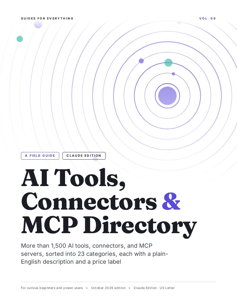 Cover of AI Tools, Connectors & MCP Directory (Claude Edition)